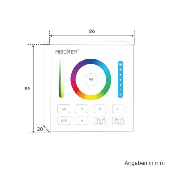 MiBoxer B0 Wandschalter 2.4 GHz für RGB + CCT Beleuchtung Batteriebetrieb 3 Volt