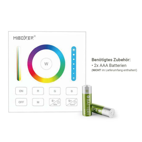 MiBoxer B0 Wandschalter 2.4 GHz für RGB + CCT Beleuchtung Batteriebetrieb 3 Volt