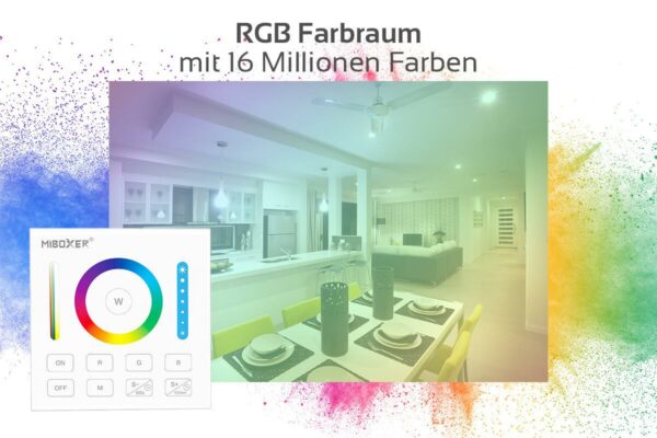 MiBoxer B0 Wandschalter 2.4 GHz für RGB + CCT Beleuchtung Batteriebetrieb 3 Volt