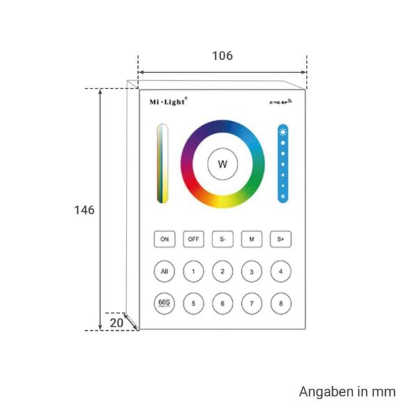 MiBoxer B8 Wandschalter 2.4 GHz für RGB + CCT Beleuchtung