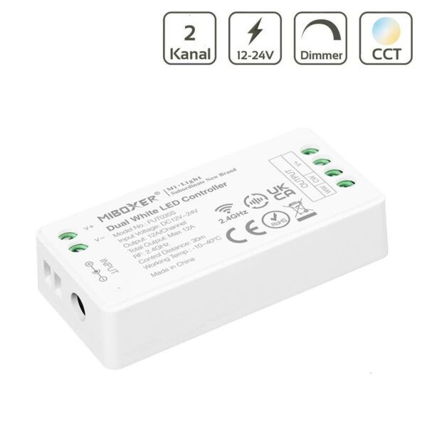 MiBoxer FUT035S CCT LED Controller Mini 2 Kanal 12 / 24 Volt