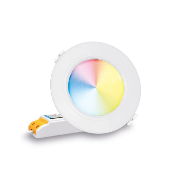 MiBoxer FUT068 RGB+CCT LED Einbaustrahler rund weiss 6 Watt Ø118mm 2.4GHz WiFi ready