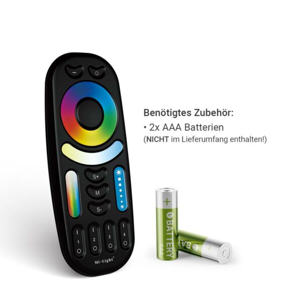 MiBoxer FUT092B RGB+CCT Fernbedienung schwarz 4 Zonen Dimmen