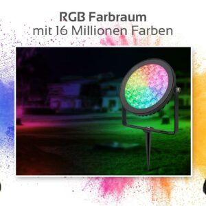 MiBoxer FUTC02 LED Gartenstrahler mit Erdspieß 9 Watt RGB+CCT WiFi