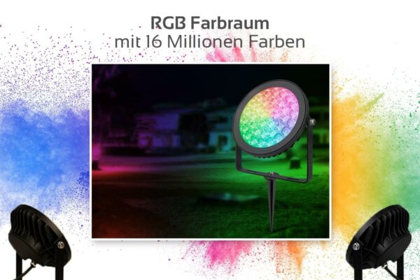 MiBoxer FUTC02 LED Gartenstrahler mit Erdspieß 9 Watt RGB+CCT WiFi