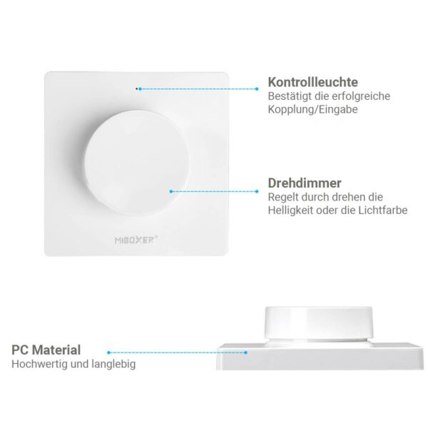 MiBoxer K1 Wandschalter Dimmer Dimmen Schalten batteriebetrieben