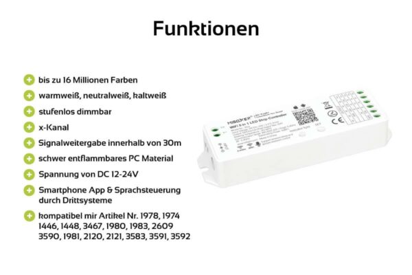 MiBoxer WL5 RGB + CCT LED Controller mit Alexa + Google Steuerung