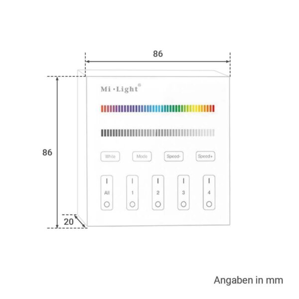 Milight B3 Wandschalter 2.4 GHz für RGBW Beleuchtung 4 Zonen