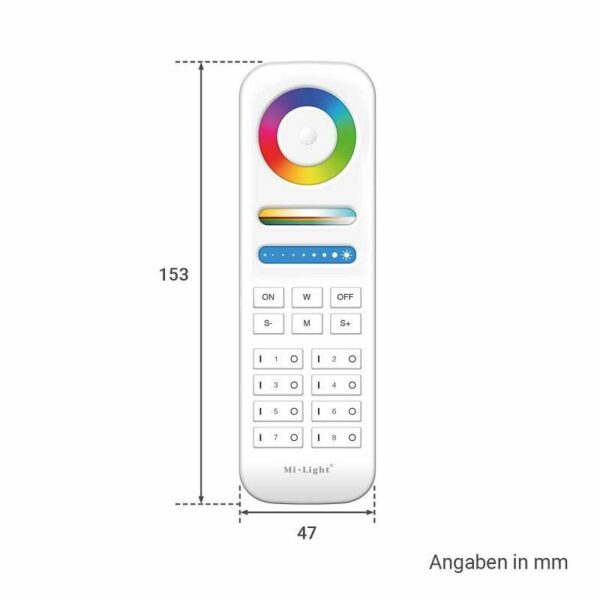 Milight MiBoxer FUT089 RGB + CCT Funk Fernbedienung für 8 Zonen