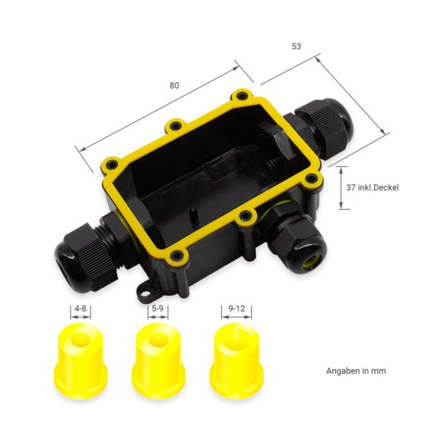 Verbindungsbox IP68 für Erdkabel 3-fach 3-polig