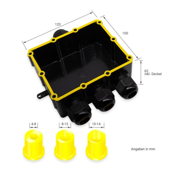 Verbindungsbox IP68 für Erdkabel 4-fach 5-polig