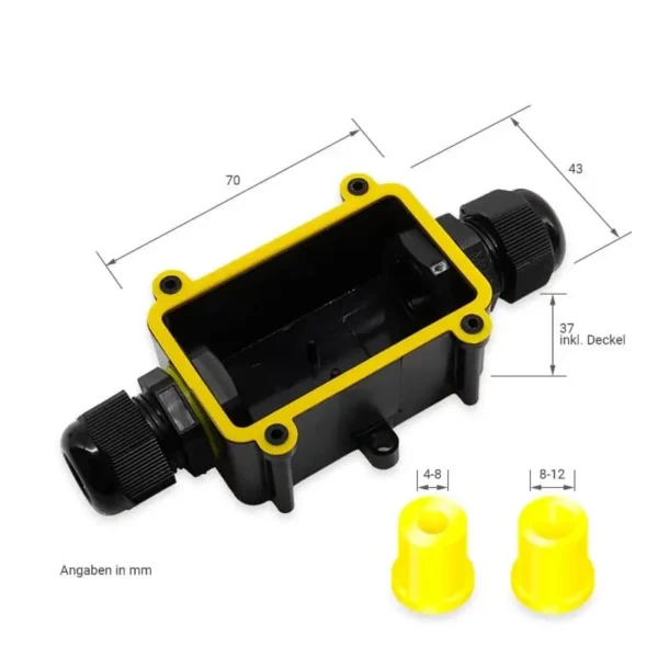 Verbindungsbox IP68 für Erdkabel Kabeldurchmesser Ø 4mm-12mm