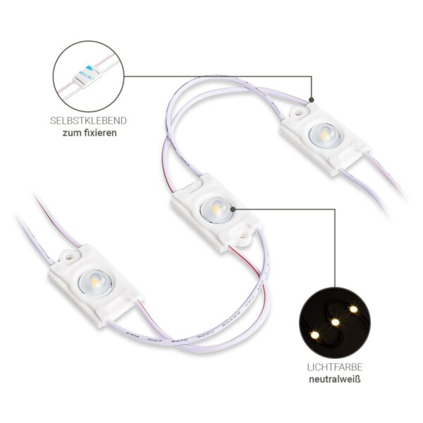 12 Volt LED Modul 4500 Kelvin neutralweiß 0,36 Watt IP68 SMD2835