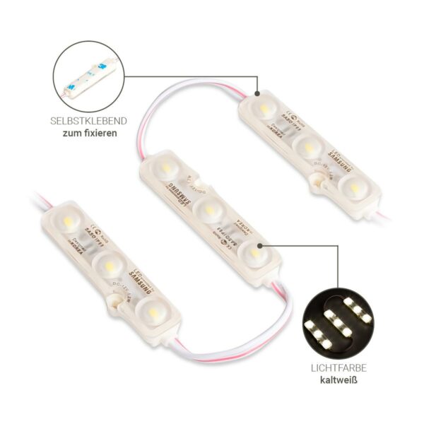 12 Volt LED Modul 6000 Kelvin IP68 1,2 Watt SMD5730