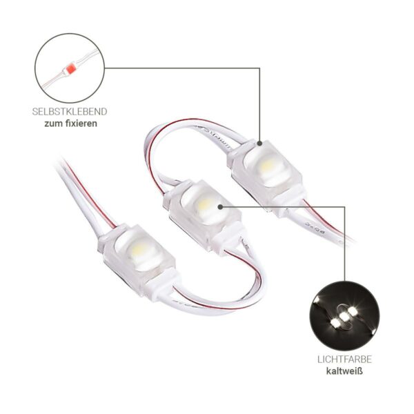 12 Volt LED Modul 6500 Kelvin Abstrahlwinkel 170° x 130° Schutzart IP67