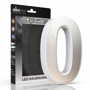 LED Hausnummer 0 Edelstahl beleuchtet