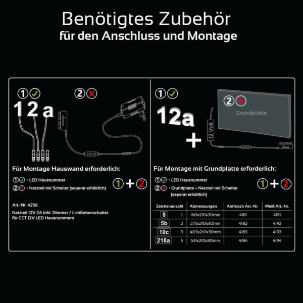 LED Hausnummer 0 Edelstahl beleuchtet