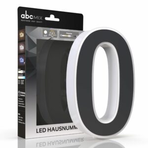 LED Hausnummer 0 anthrazit beleuchtet