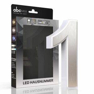 LED Hausnummer 1 Edelstahl beleuchtet