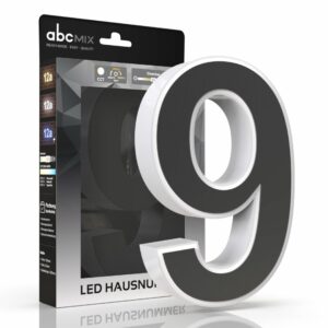 LED Hausnummer 9 anthrazit beleuchtet