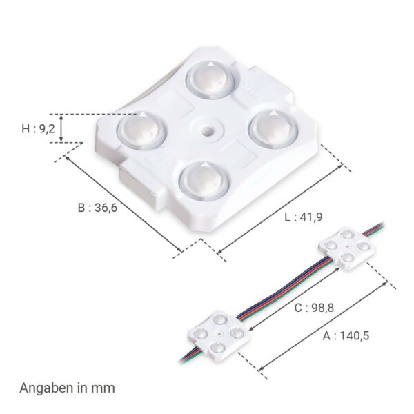 LED Modul 12 Volt RGB 1,44W 160° IP65