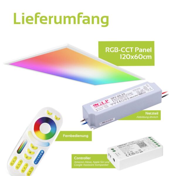 24 Volt RGB+CCT LED Panel Set 120x60cm in weiß