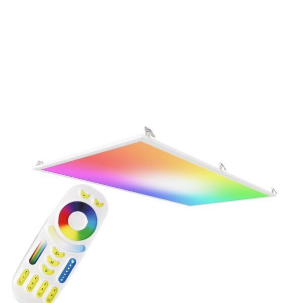 24 Volt RGB+CCT LED Panel Set 120x60cm in weiß mit Deckenhalterung Clips