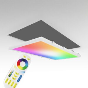 24 Volt RGB+CCT LED Panel Set 120x60cm in weiß mit Einbaurahmen in weiß