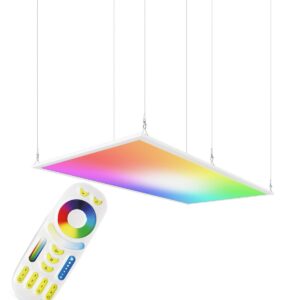 24 Volt RGB+CCT LED Panel Set 120x60cm mit Seilabhängung zum Abhängen von der Zimmerdecke