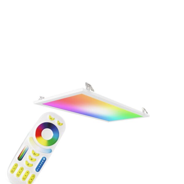 24 Volt RGB+CCT LED Panel Set 60×30 cm in weiß mit Deckenhalterung Clips