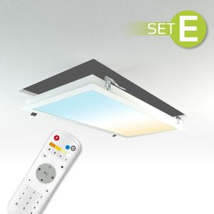 Komplett-Set 3 LED Panel CCT 60x30cm 36 Watt mit Einbaurahmen in weiß