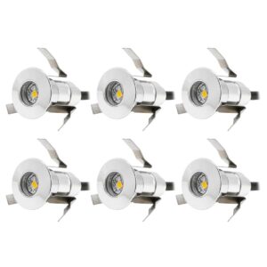 LED Einbaustrahler Set warmweiß 3000 Kelvin 6 Stück inkl. Netzteil 0.6W IP67 Ø24*38.5mm