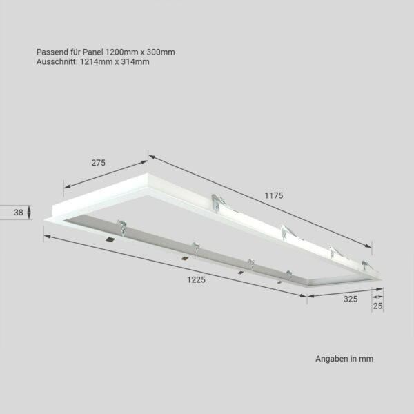 RGB+CCT LED Panel Set 120x30cm inkl. MiBoxer Smarthome Steuerung 48W 24V mit Einbaurahmen in weiß