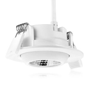 Schwenkbarer LED Einbaustrahler 3000 Kelvin warmweiß 5 Watt Ø85mm 40° dimmbar