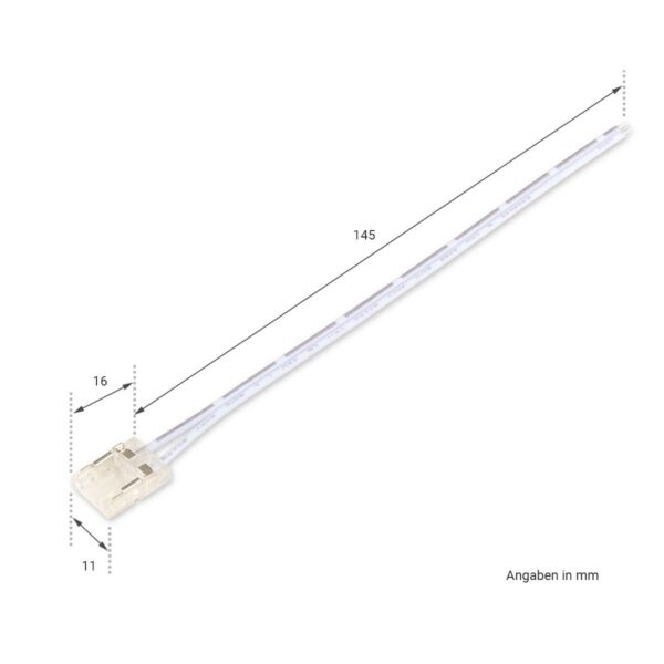 Anschlusskabel für LED COB Streifen 150mm 2Pin 10mm IP20