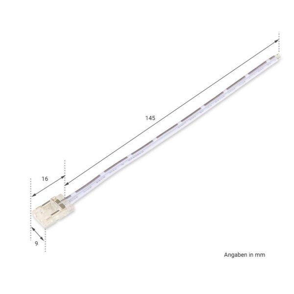 Anschlusskabel für LED COB Streifen 150mm 2Pin 8mm IP20