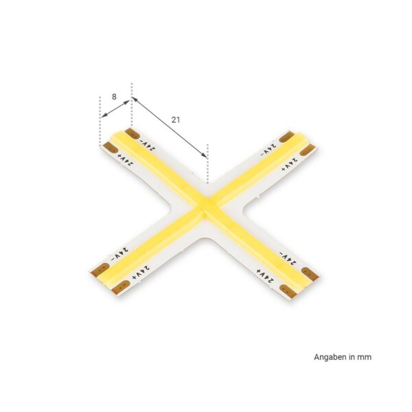 COB Kaltweiß LED Streifen Kreuz-Verbinder 24V CRI90 480LED/m 6500K