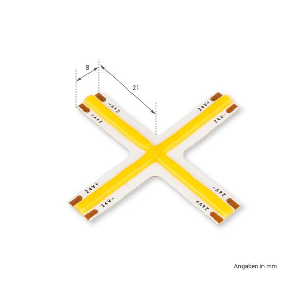 COB Super Warmweiß LED Streifen Kreuz-Verbinder 24V CRI90 480LED/m 2700K