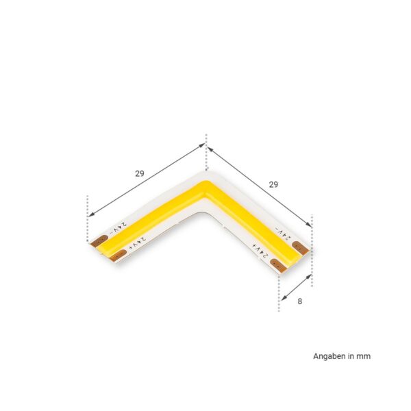 COB Super Warmweiß LED Streifen L-Verbinder 24V CRI90 480LED/m 2700K