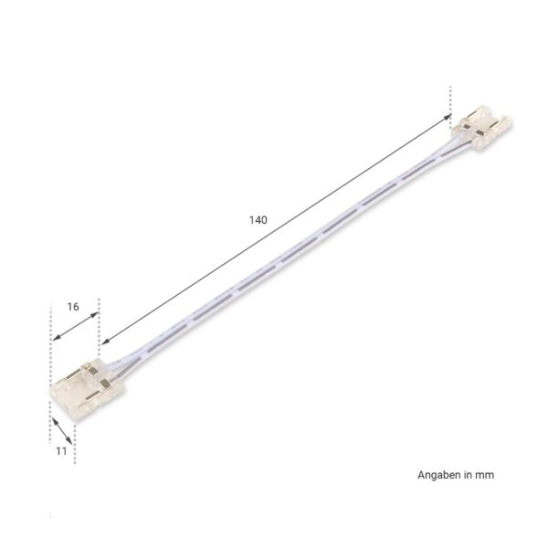 Verbindungskabel für LED COB Streifen 150mm 2Pin 10mm IP20