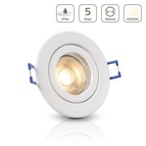 Einbauspot IP44 rund - weiß - LED Leuchtmittel GU10 5W neutralweiß