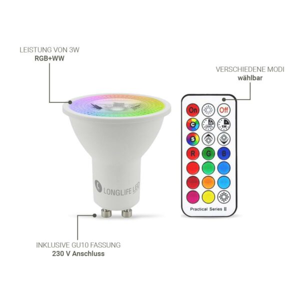 GU10 Leuchtmittel mit Fernbedienung