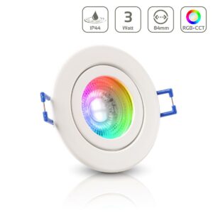 Einbaustrahler GU10 IP44 weiß rund 68mm mit RGB+CCT