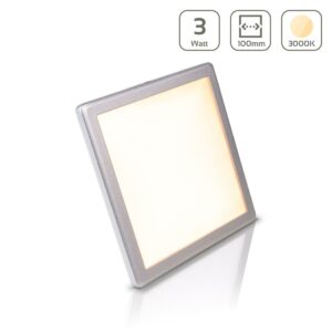 LED Mini Panel eckig 3W 12V 3000K IP20 100mm x 100mm